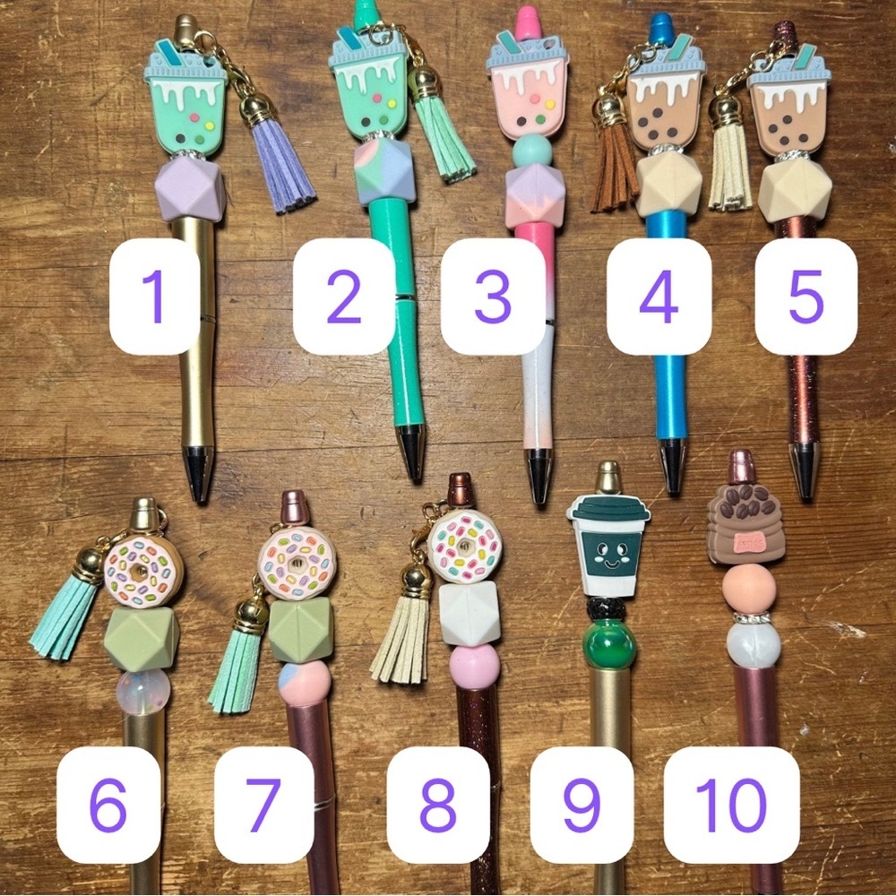 Pick one! Beaded pen with black ink & refill